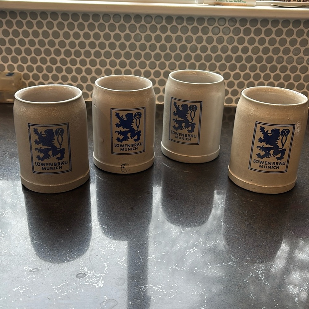 Lowenbrau Munich beer mugs